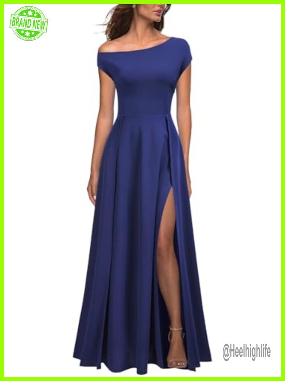 MUSHARE One Shoulder Formal Maxi Dress High Slit Party Cocktail